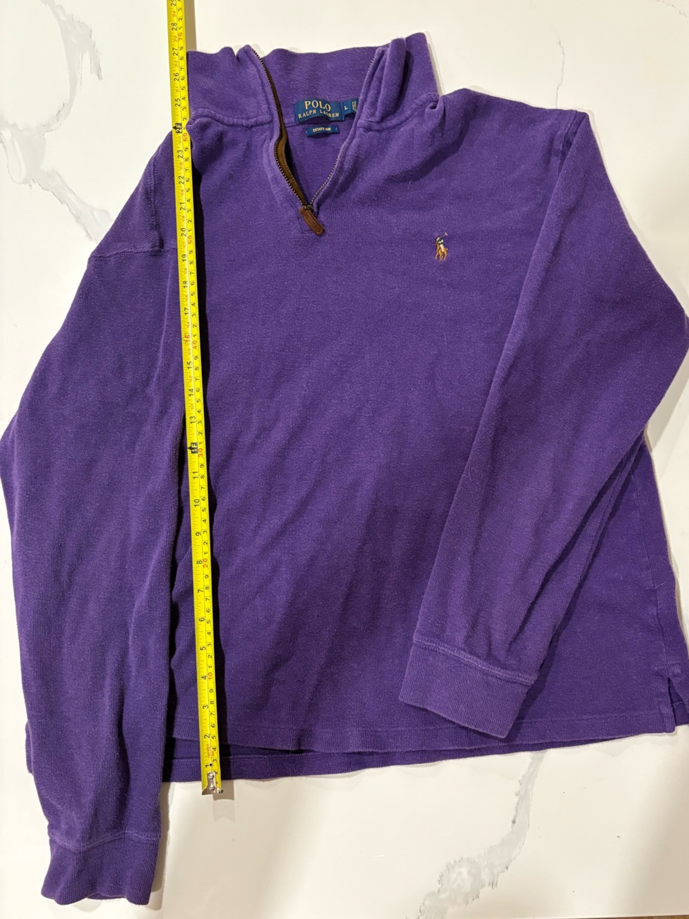 Vintage Polo Ralph Lauren Estate Rib Quarter Zip Sweater Purple Men’s Large
